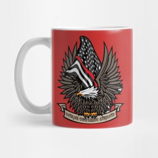 Firefighter/EMT Thin Red Line Flag Courage, Compassion, Strength, with Eagle Mug